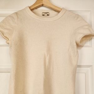 J. Crew Cashmere Sweater Tee, M-L, color "snow"